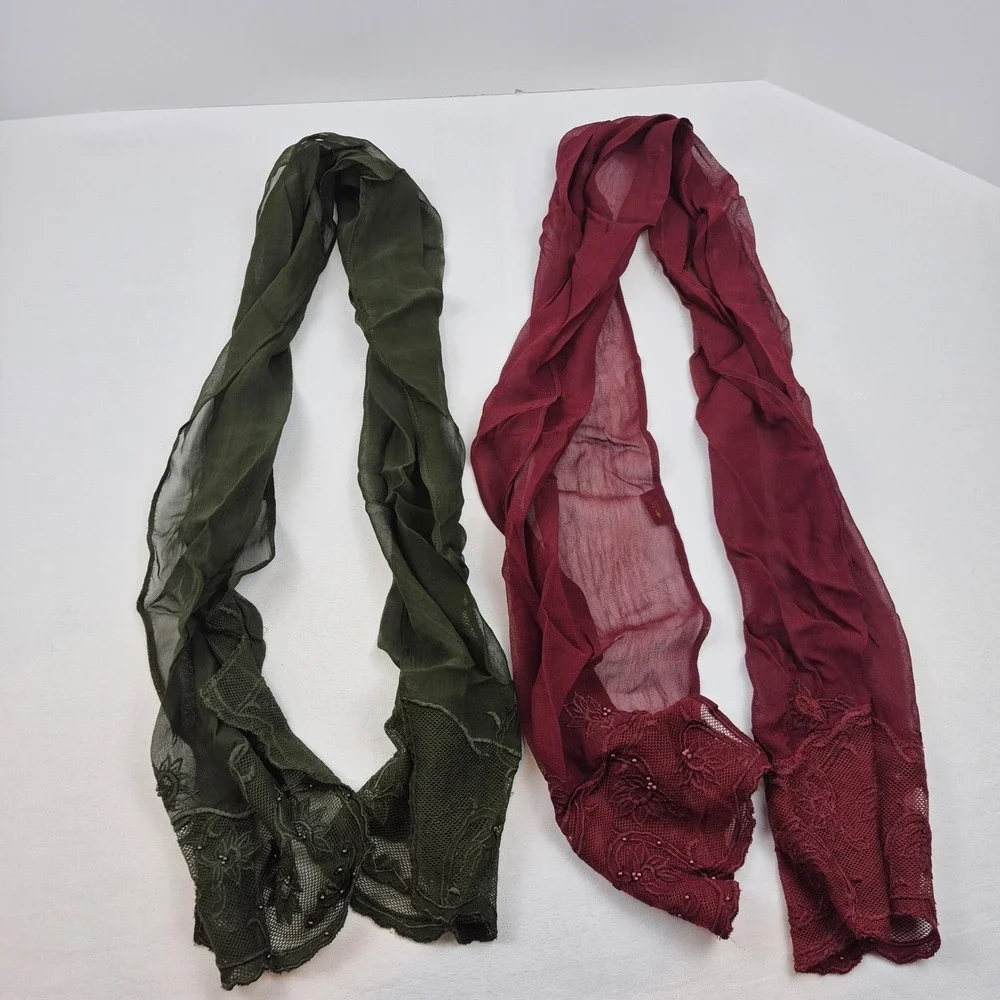Scarf Bundle Lot 6‎ Lightweight Fashion Scarves Mixed Colors Prints Boho Chic